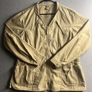 Duluth Vented Mesh Khaki Safari Fishing Utility Jacket Womens Large